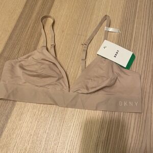 DKNY Women's Classic Cotton Bralette Size Large taupe